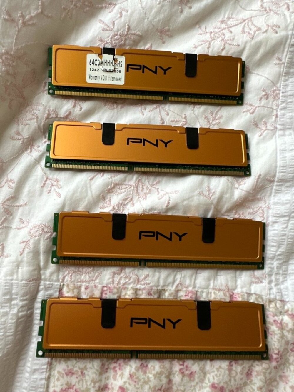 Set of four PNY 4GB desktop memory modules — 16GB total